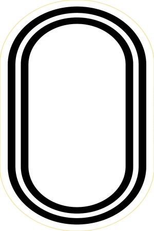 Çerceve Açık Beyaz  Modern Yıkanabilir Halı Oval