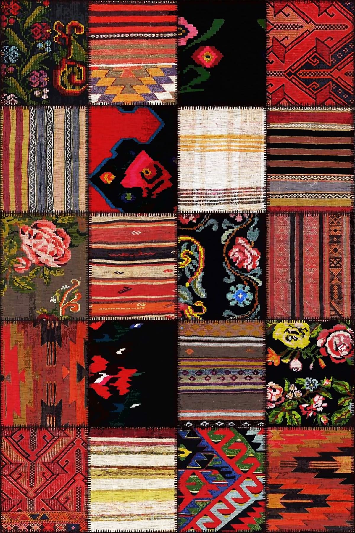 Patchwork Yıkanabilir Halı 1126