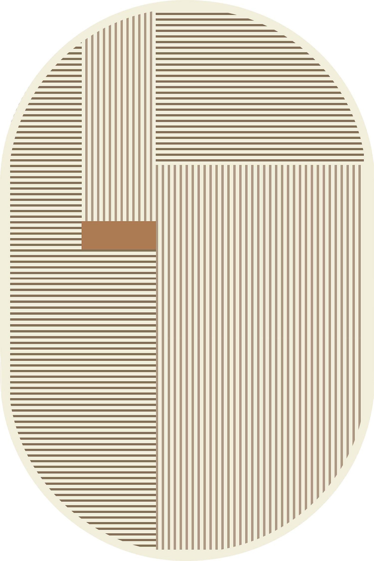 Modern Yıkanabilir Halı 1150 Oval