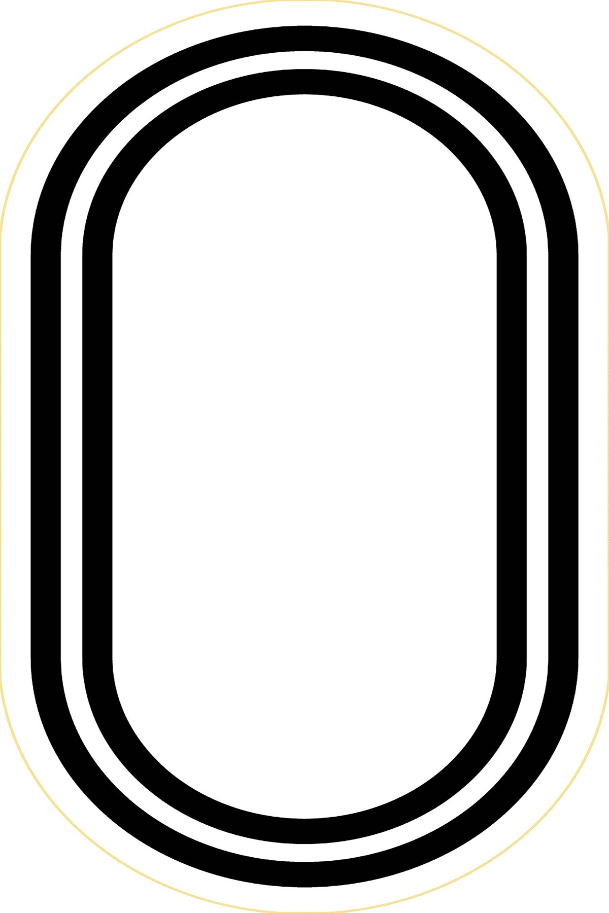 Çerceve Açık Beyaz  Modern Yıkanabilir Halı Oval