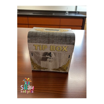Sly- Ahşap Aynalı Pleksili Tip Box Kumbara Ve Bahşiş Kutusu Tipbox