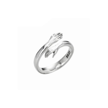 Boyutlanabilir 925 Ayar Gümüş Kucaklama Model Kadın Gümüş Yüzük