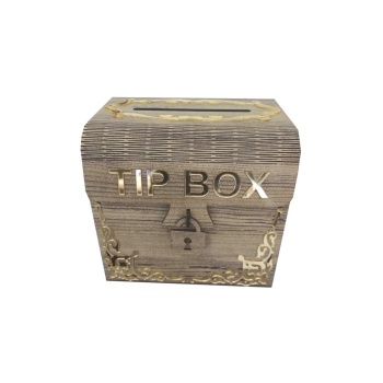 Ahşap Aynalı Pleksili Tip Box Kumbara Ve Bahşiş Kutusu Tipbox