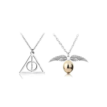 Snitch Golden ve Ölüm Yadigarları Üçgen Harry Potter Unisex Kadın Erkek Kolye