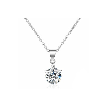 925 Ayar Yıldız Figürlü Zincirli Taşlı Gümüş Kolye Hediyelik