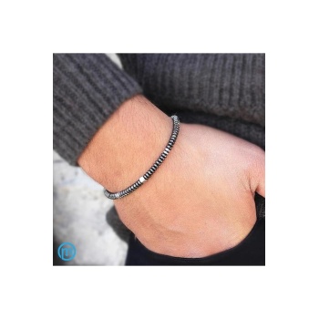 Hematit Doğal Taşlı Zayıflamaya Yardımcı Boncuklu Unisex Bileklik