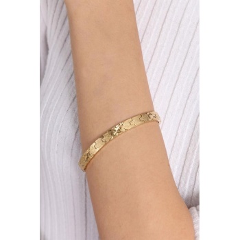 Yıldız Desen Gold Çelik Bileklik