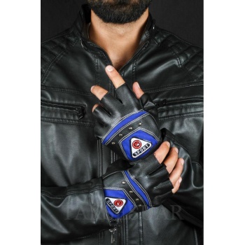 Erkek Kesik Deri Eldiven Fileli Tasarım Cırrtcırtlı Ayarlanabilir Beden