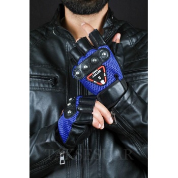 Erkek Kesik Deri Eldiven Fileli Tasarım Cırrtcırtlı Ayarlanabilir Beden