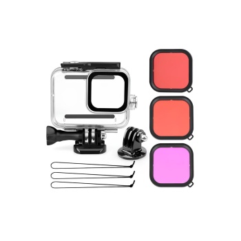 Gopro Hero 12 11 10 9 Için 60m Sualtı Su Geçirmez Kılıf Muhafaza Housing Ve Lens Filtresi
