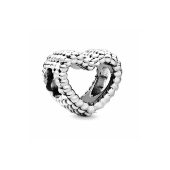 Bileklik Ve Kolye İçin Boncuklu Kalp Küresi Gümüş Kaplama Charm