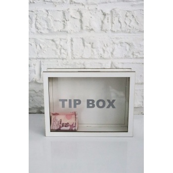 Ahşap Özel Yapım Beyaz Tıp Box- Kumbara