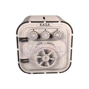 Ahşap Şifreli Kumbara - Kasa Görünümlü Şifre Mekanizmalı Kumbara