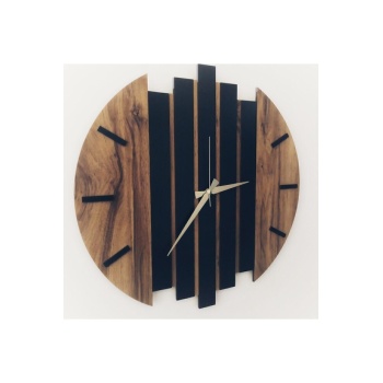 Modern Ahşap Duvar Saati 50cm 50 x 50 Kahverengi
