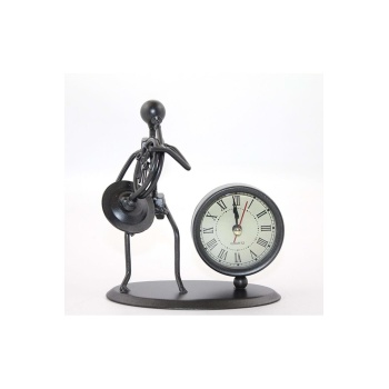 Metal Müzisyen Saat Dekoratif Hediyelik