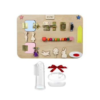 Montessori Aktivite Tahtası Beyin Zeka Gelişimi Ince Motor Eğitici Oyuncak Diş Kaşıyıcı Hediyeli