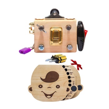 Montessori Eğitici Ahşap Diş Albümü Bebek Yüzlü İnce Motor Zeka Geliştirici Oyuncak Erkek