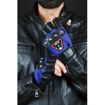 Erkek Kesik Deri Eldiven Fileli Tasarım Cırrtcırtlı Ayarlanabilir Beden