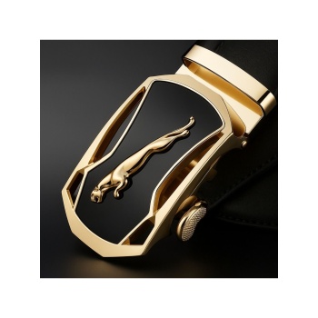 Ayarlanabilir Mekanizmalı Paslanmaz Çelik Deliksiz Otomatik Toka Hakiki Deri Erkek Bel Kemeri 130cm