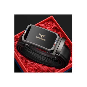 Premium Raylı Paslanmaz Çelik Toka Hakiki Deri Otomatik Erkek Kemer Lüks Hediyelik