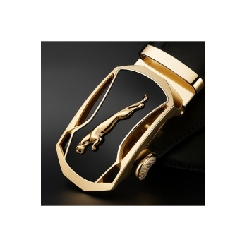 Ayarlanabilir Mekanizmalı Paslanmaz Çelik Deliksiz Otomatik Toka Hakiki Deri Erkek Bel Kemeri 130cm