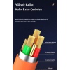 6A 120W 3 in 1 Usb to Type-C + Micro Usb + Lightning Hızlı Şarj Kablosu Silikon Kablo 1 Metre