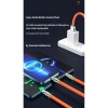 6A 120W 3 in 1 Usb to Type-C + Micro Usb + Lightning Hızlı Şarj Kablosu Silikon Kablo 1 Metre
