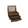 Dekoratif 3 Çekmeceli Takı Bijuteri Mücevher Kutusu Organizer Düzenleyici Ahşap 14 X 20 X 11 Cm