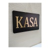 KASA YAZILI SİYAH MDF ÜZERİ  GOLD AYNALI PLEKSİ YAZILI YÖNLENDİRME LEVHASI TABELA 50X30 CM