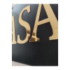 KASA YAZILI SİYAH MDF ÜZERİ  GOLD AYNALI PLEKSİ YAZILI YÖNLENDİRME LEVHASI TABELA 50X30 CM