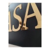 KASA YAZILI SİYAH MDF ÜZERİ  GOLD AYNALI PLEKSİ YAZILI YÖNLENDİRME LEVHASI TABELA 50X30 CM
