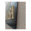 KASA YAZILI SİYAH MDF ÜZERİ  GOLD AYNALI PLEKSİ YAZILI YÖNLENDİRME LEVHASI TABELA 50X30 CM