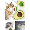 Kedi Yalama Topu Avokado Şeklinde Catnip Otlu Interaktif 360 Derece Dönen Evcil Hayvan Bakım