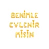 Benimle Evlenirmisin Folyo Balon Set Gold Altın