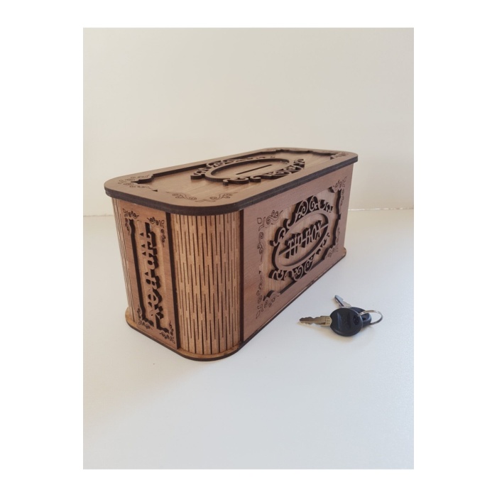 Tip Box Bahşiş Tip Kutusu Ahşap Kumbara Anahtarlı Kilitli Bahşiş Için Kumbara Bahşiş Kutusu