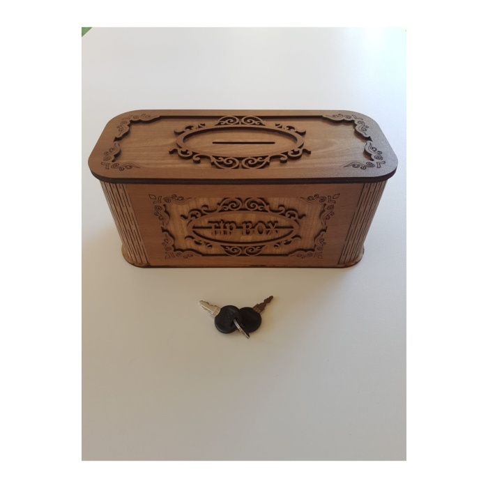 Tip Box Bahşiş Tip Kutusu Ahşap Kumbara Anahtarlı Kilitli Bahşiş Için Kumbara Bahşiş Kutusu