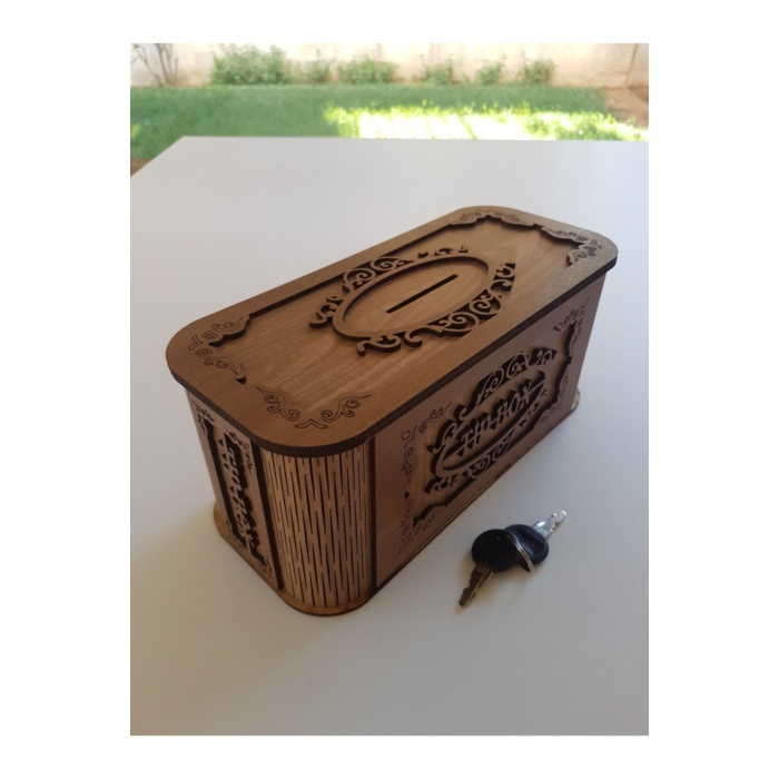 Tip Box Bahşiş Tip Kutusu Ahşap Kumbara Anahtarlı Kilitli Bahşiş Için Kumbara Bahşiş Kutusu