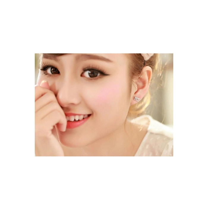 925 Ayar Yes Ve No Saplamalı Gümüş Küpe