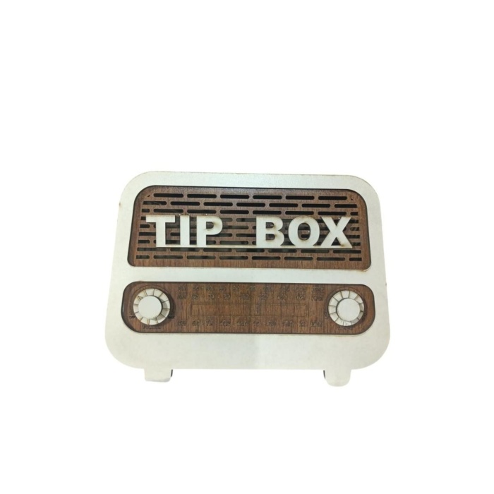 Nostaljik Hoparlör Radyo Görünümlü Ahşap Kumbara Tipbox Tip Box