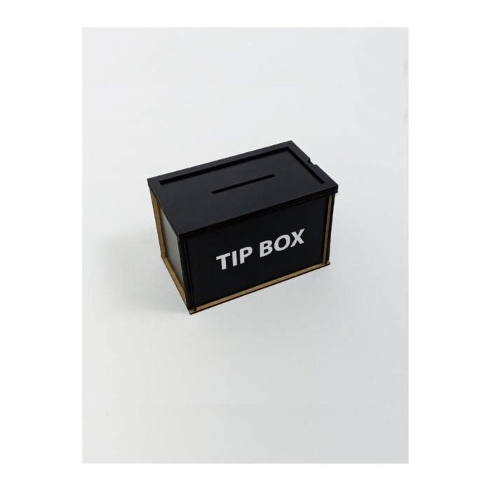 Ahşap Siyah Tip Box Kumbara Ve Bahşiş Kutusu Tipbox