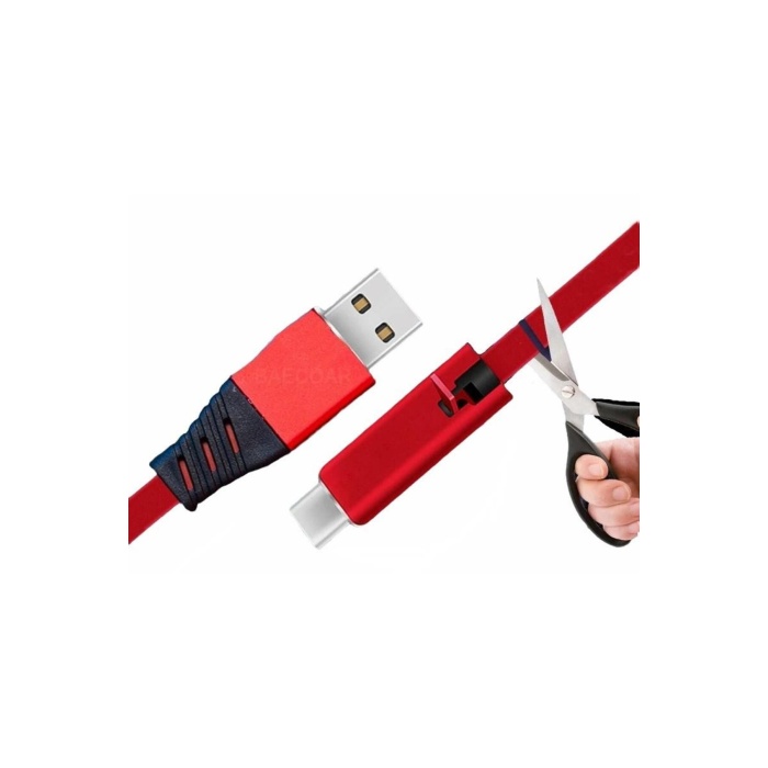 Samsung Xiaomi Huawei 2.1A Yenilenebilir Kesilebilir Type C USB Data ve Hızlı Şarj Kablosu 1,5 Mt