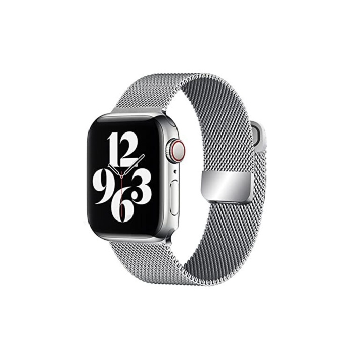 Apple Watch 42/44/45/49Mm  Mıknatıslı Hasır Demir Kordon Milanese