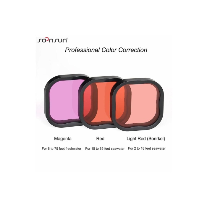 Gopro Hero Su Geçirmez Housing Uyumlu 3lü Lens Filtresi