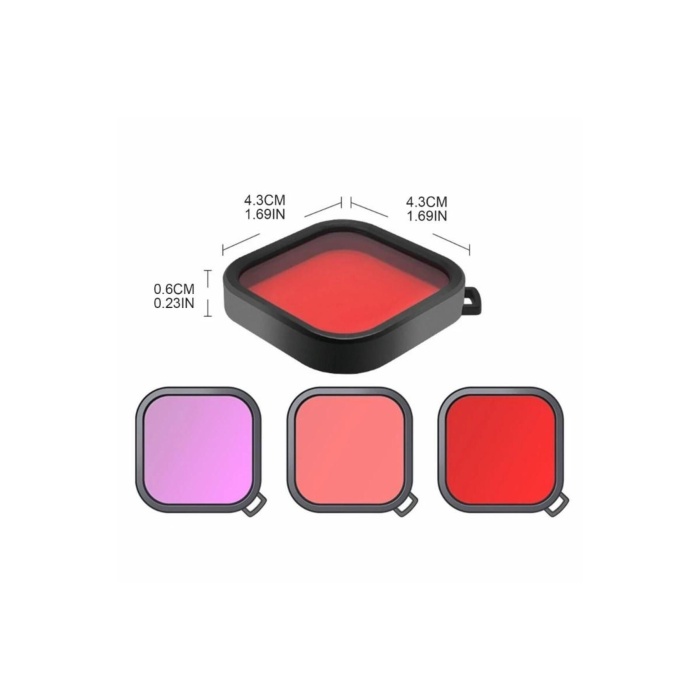 Gopro Hero Su Geçirmez Housing Uyumlu 3lü Lens Filtresi