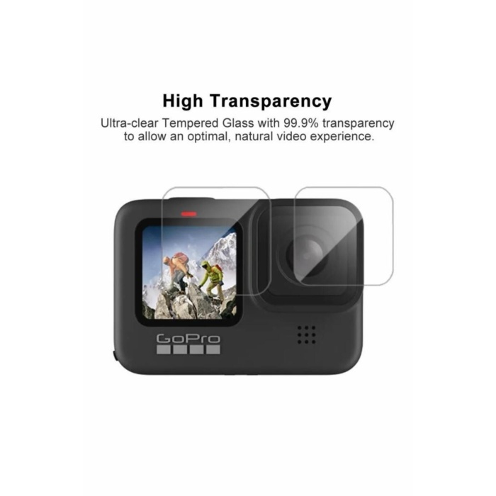 Gopro Hero 9/10/11/12 Tamperli 3 Parça Kırılmaz Cam Ekran Koruyucu