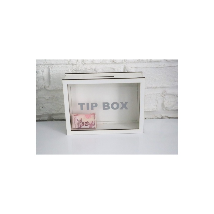 Ahşap Özel Yapım Beyaz Tıp Box- Kumbara