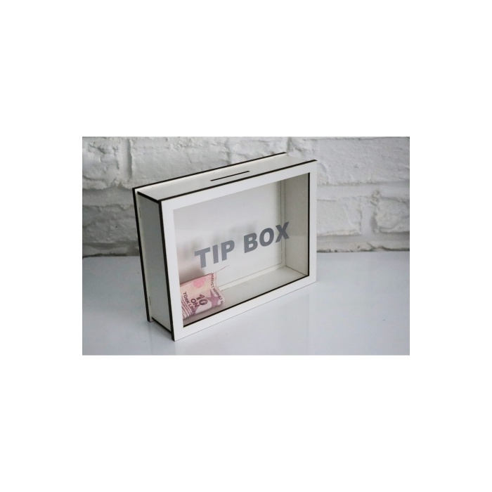 Ahşap Özel Yapım Beyaz Tıp Box- Kumbara