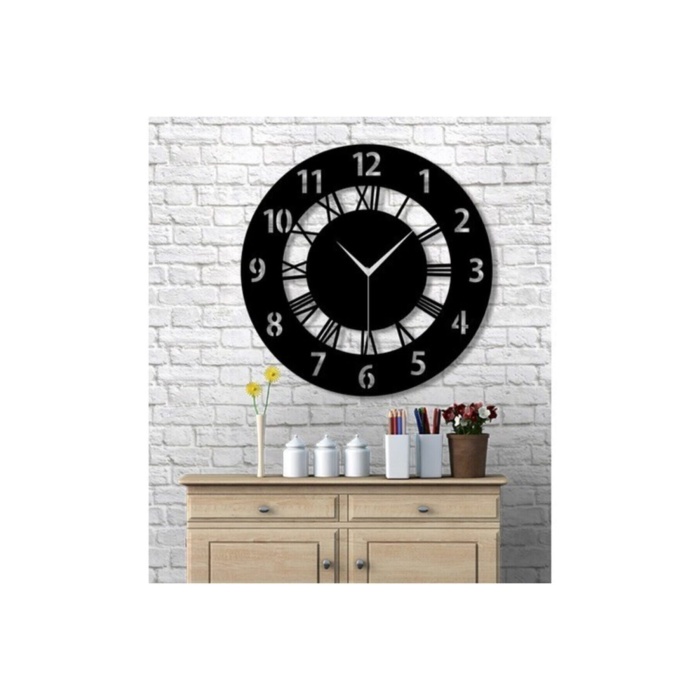 Asimetrik Dekoratif Roma Ve Latin Rakamlı Duvar Saati 40 Cm