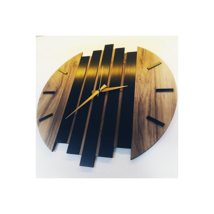 Modern Ahşap Duvar Saati 50cm 50 x 50 Kahverengi