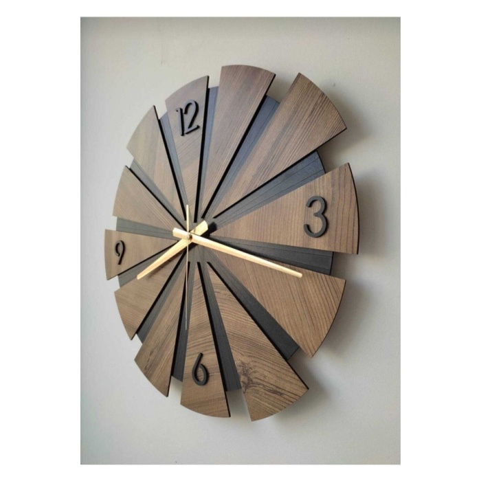 Ahşap Katmanlı Organik Duvar Saati